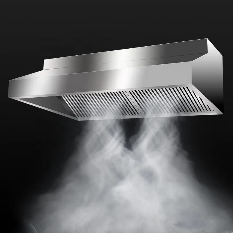 Industrial Kitchen Exhaust Hood Stainless Steel High Efficiency Ventilation System for Restaurant Cooking Equipment Range Hood