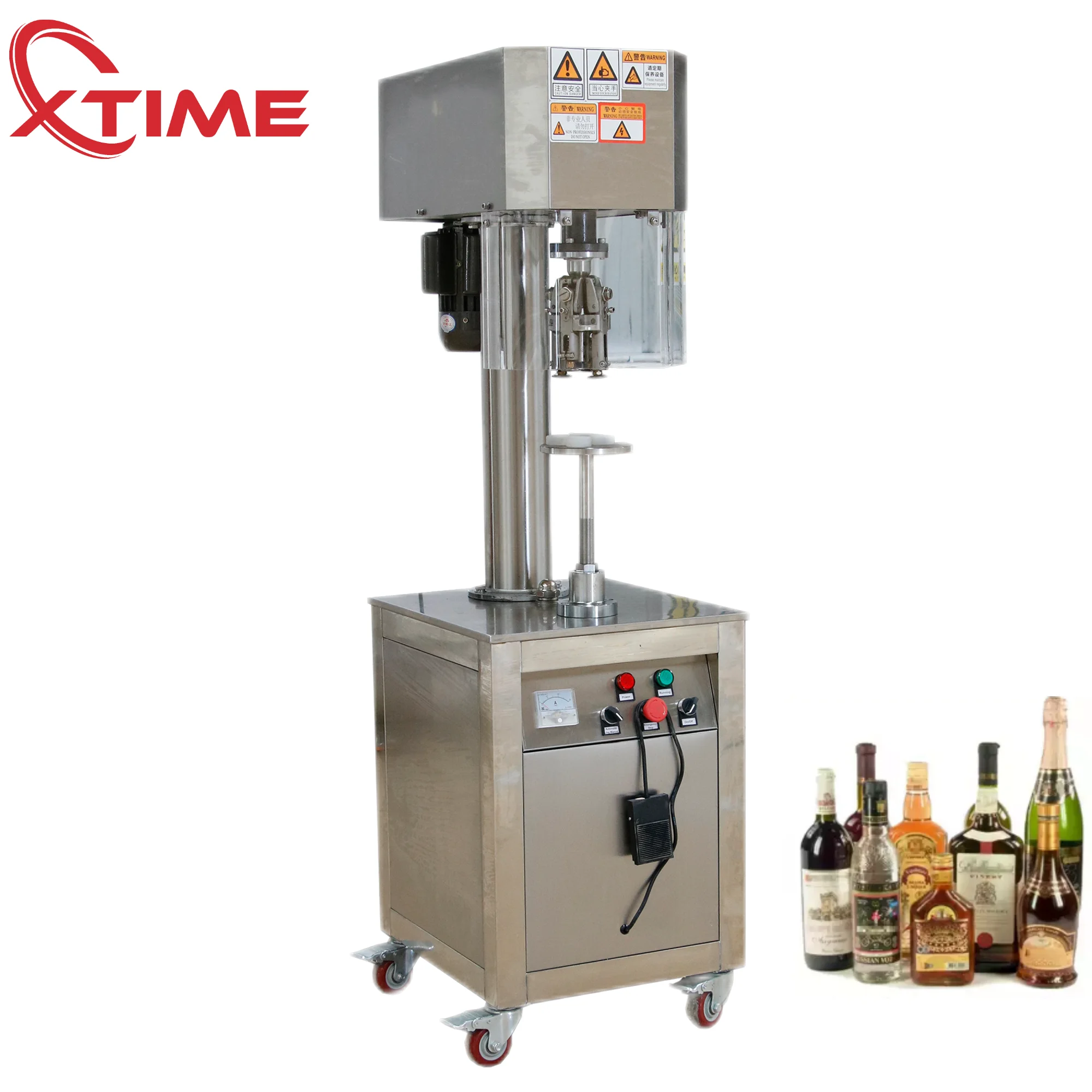 Semi Automatic Glass Olive Oil Wine Water Aluminium Bottle ROPP Cover Lid Screw Sealer Sealing Capping Machine