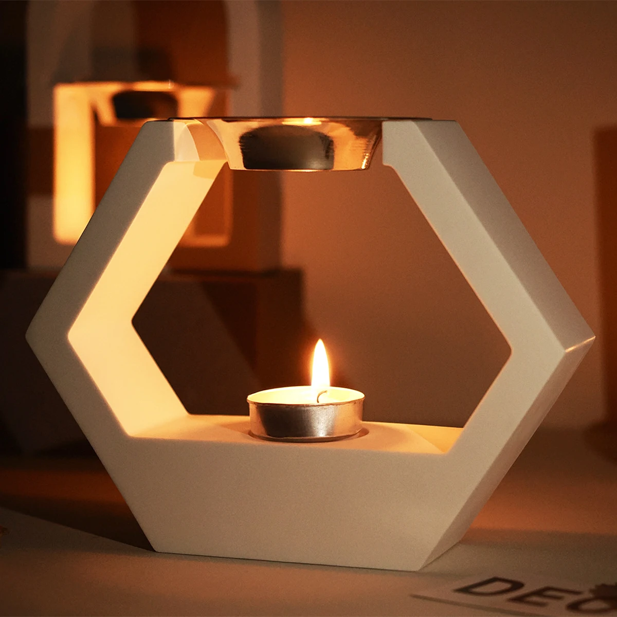 DIY Essential Oil Diffusion Candle Holder Silicone Mold Concrete Cement Aromatherapy Diffusion Furnace Mould Modern Home Decor