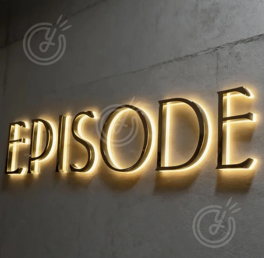 علامات معدنية مخصصة ثلاثية الأبعاد شعار الفولاذ المقاوم للصدأ مكتب لتزيين الحائط الليزر الجمال الإعلان صالون قطع استوديو Led النيون بار الحلاق