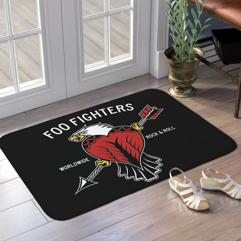 House Entrance Mat D-Foo D-Fighters Waterproof Bathroom Rug Slip-resistant Hallway Living Room Floor Carpet for Kitchen Home