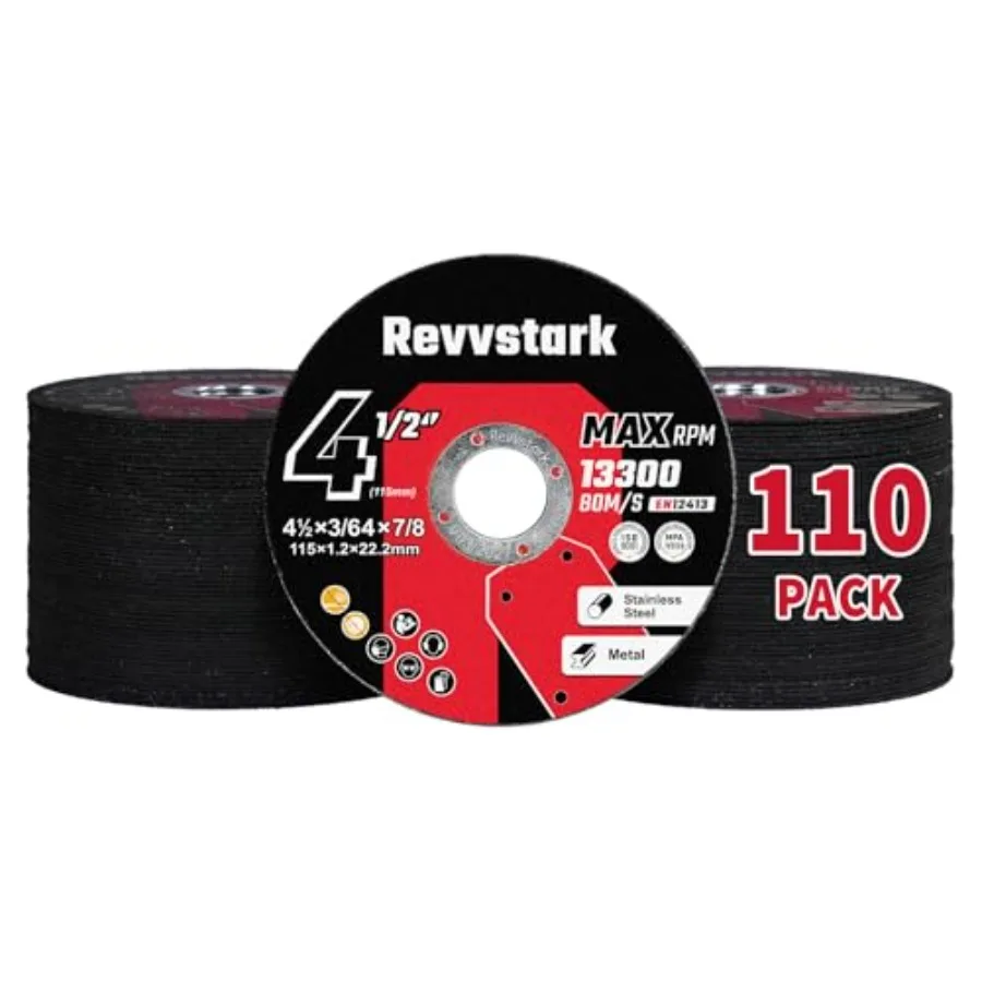 

110 Pack Cut Off Wheels 4 1/2 Inch Thin 4.5" x.045" x7/8" Metal and Stainless Steel Cutting Wheel for Angle Grinder Cutting Dis