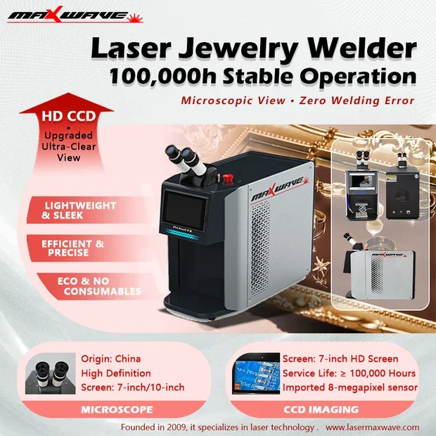 QCW Laser Welding Machine 60W 150W 200W Jewelry Fiber Laser Spot Welder for Gold Silver Alloy Precision Welding Watch Dental