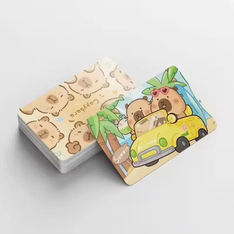 92pcs Anime Capybara Lomo Cards Cute Strange Cosplay Stickers Collection Kapibala Secret Water Porpoise Puppet Gate