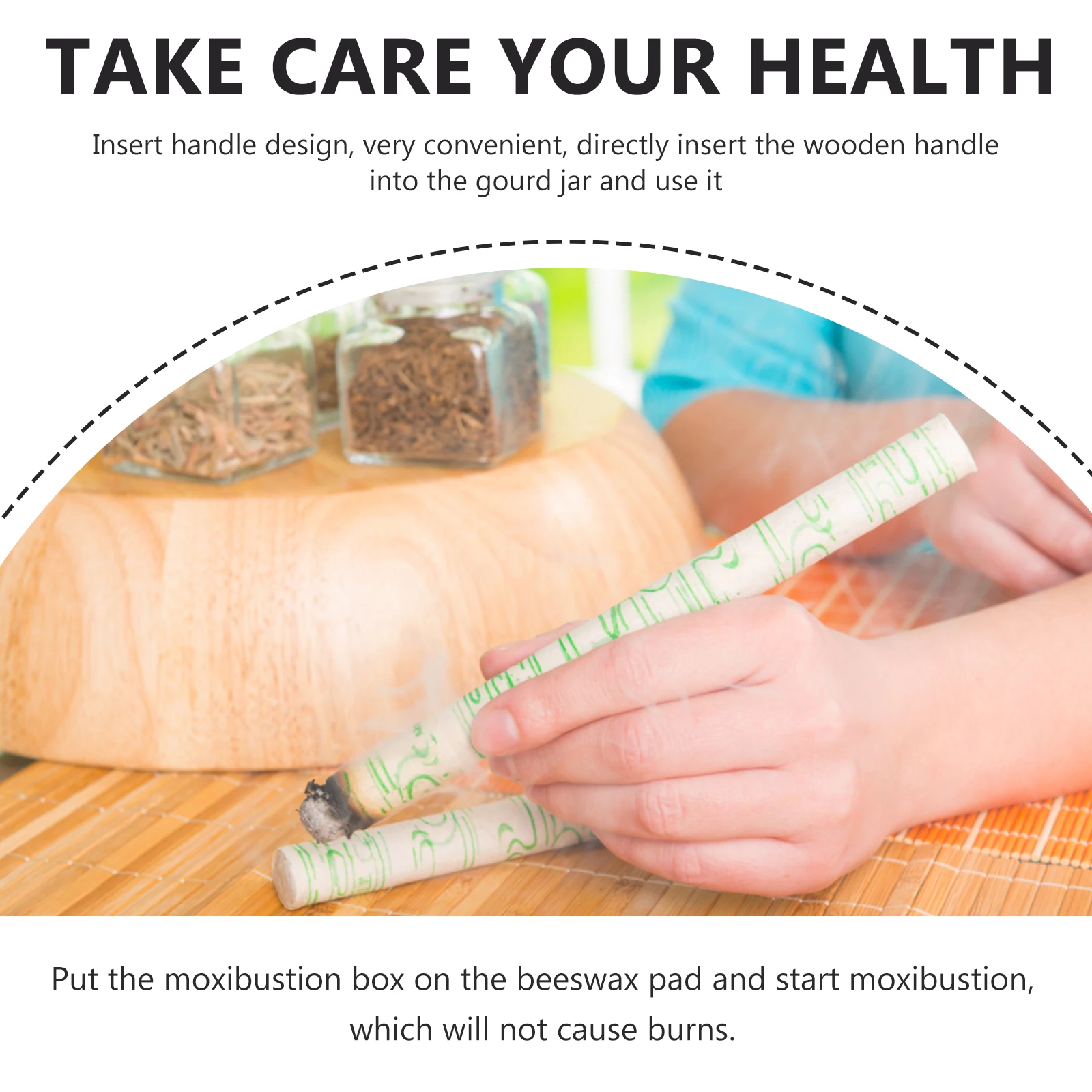 

Adjustable Moxibustion Box For 12-18Mm Moxa Sticks Anti-Scald Metal Burner Round Hole Portable Wood Handle Household Therapy