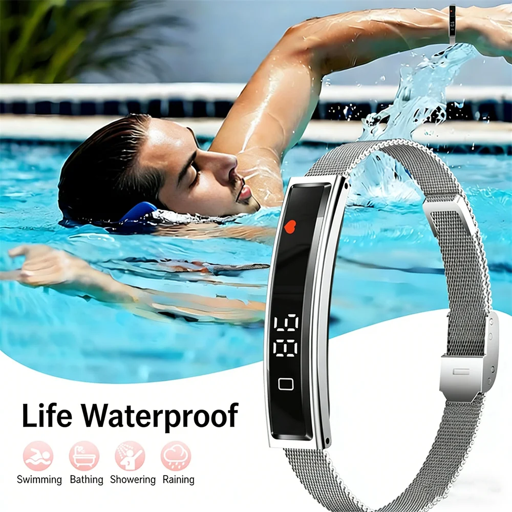 Smartwatch for Women Men, Ultralight Smart Bracelet with Heart Rate/Sleep Monitor 12 Sports Activity Fitness Tracker 2 Bands