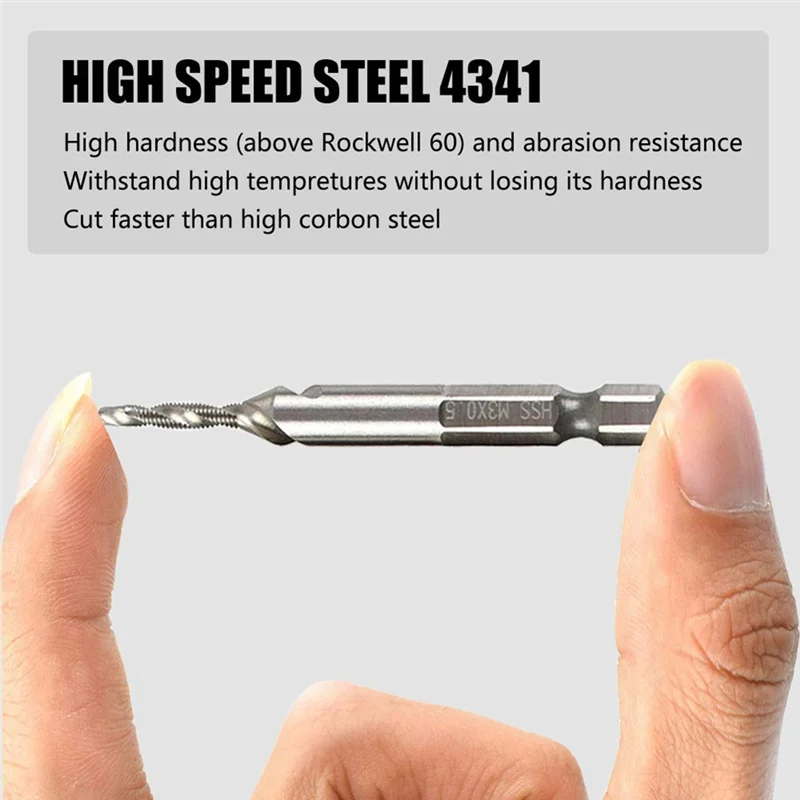 

A43F-5 PCS M 3 X 0.5 Metric HSS 4341 Combination Drill And Tap Bit With 1/4Inch Hex For Wood Plastic Spare Parts