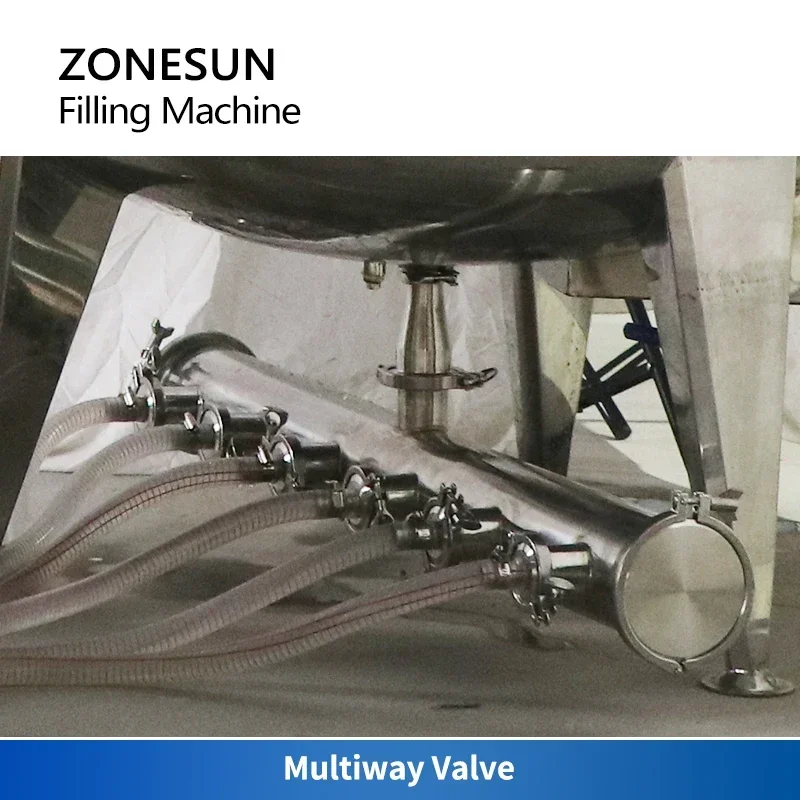 Наполнительная машина ZONESUN, резервуар для смешивания, автоматический эмульгационный блендер, поршневой насос, косметическое моющее средство, шампунь, молоко ZS-YT6T-6V