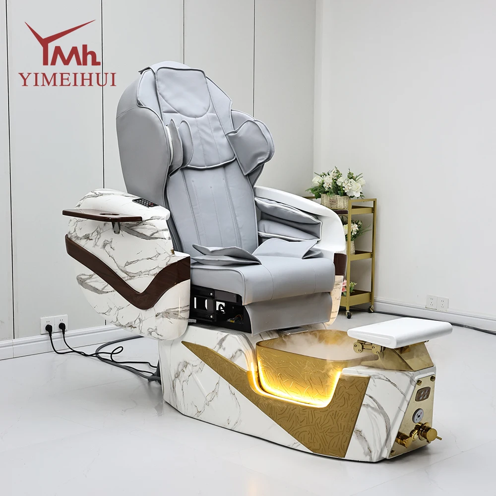 Professional Nail shop furniture luxury plumbing pedicure armchair workstation with massage