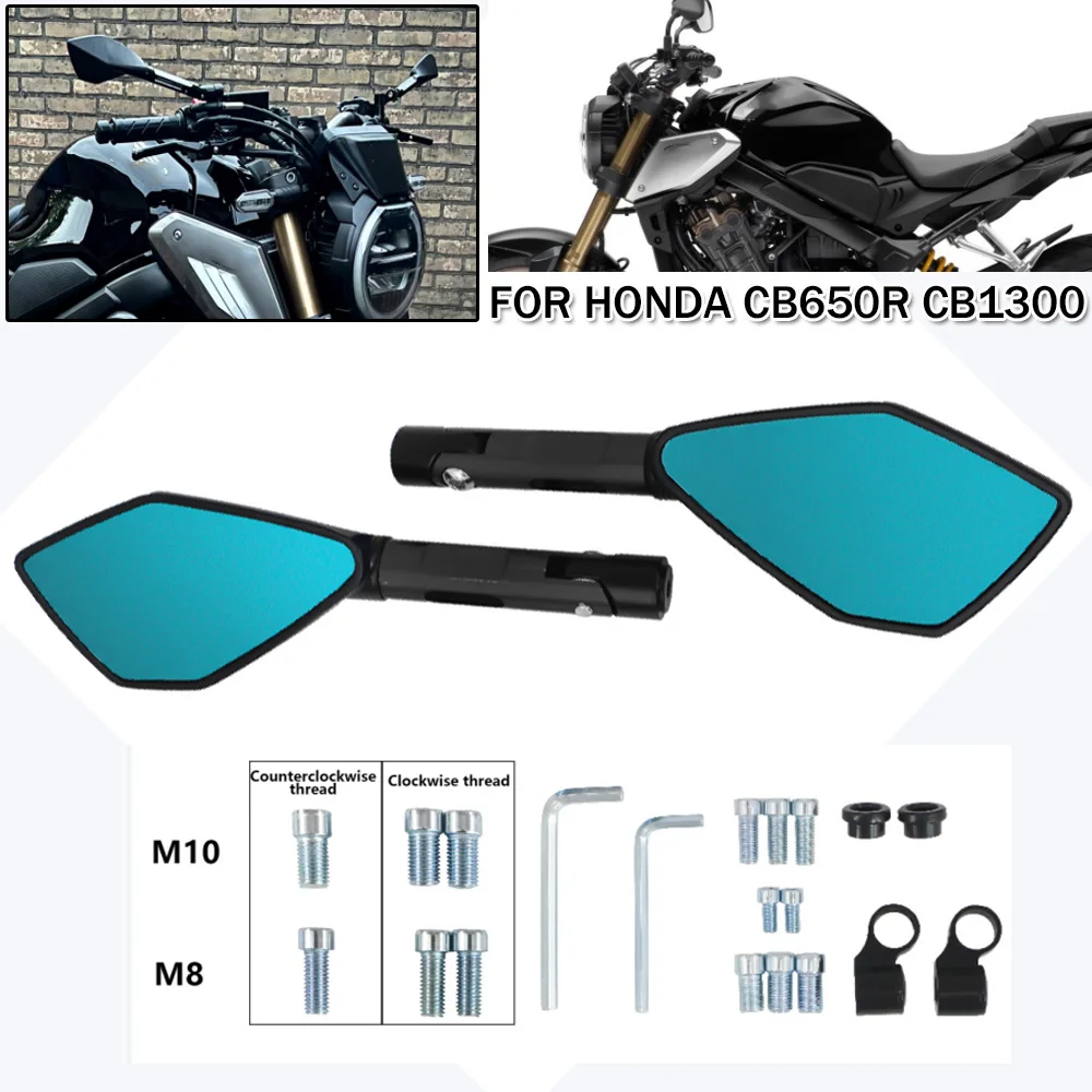 For Honda CB650R CB1300 Hornet 600 Aluminium Motorcycle Rearview Side Mirror 8MM 10MM For Yamaha MT07 Mirrors For Suzuki For BMW