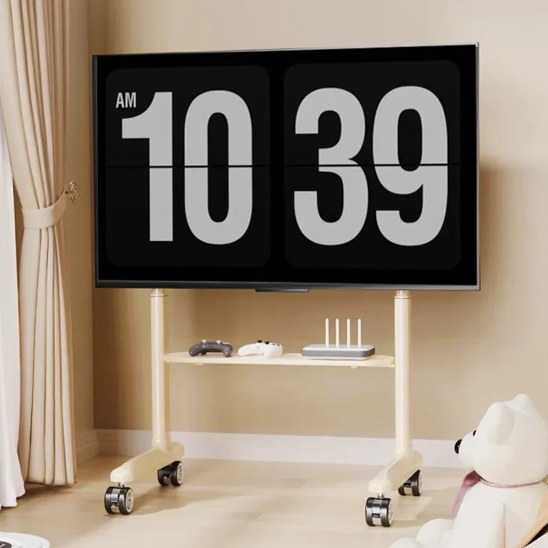 

Height Adjustable Rolling TV stand for 32-86 Inch TVs Mobile TV Cart on Wheels with Multifunctional Storage Max Load 80kg