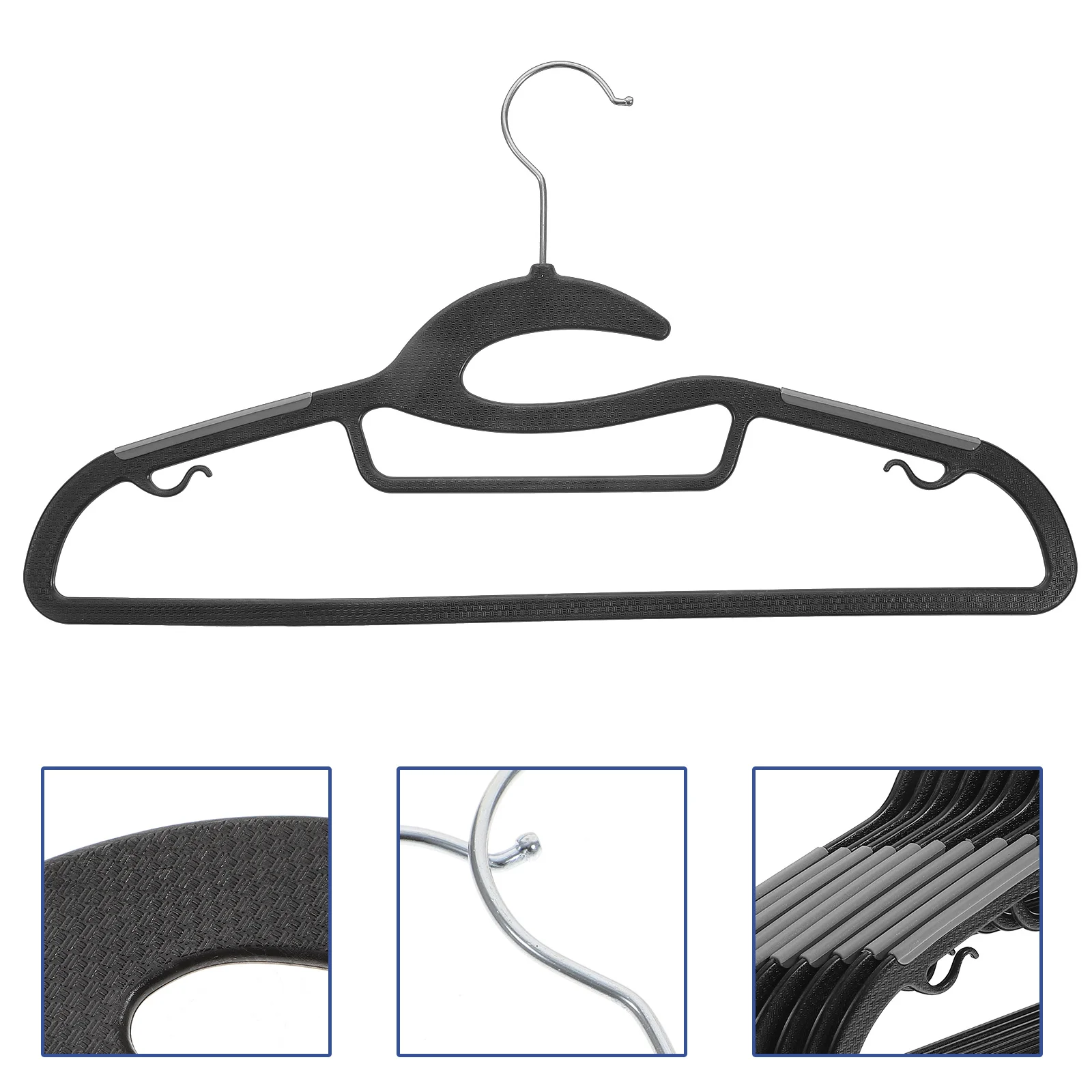 

STOBAZA 10pcs Adjustable Plastic Hangers for Clothes Shirts Jeans Coats Blouses Closet Organization Non- Dry Garment Abs