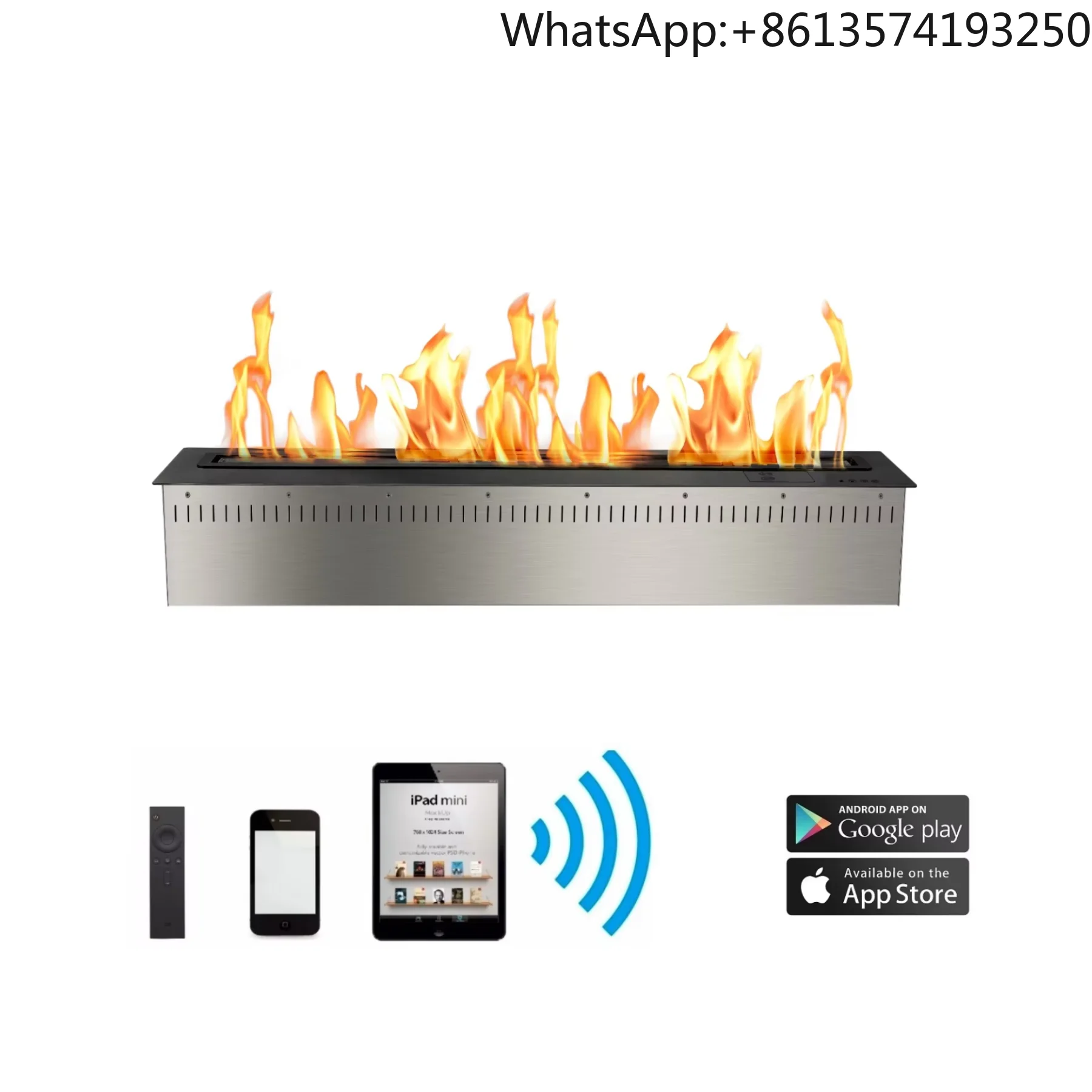 Chimenea de Bioetanol Metálica Duradera de 62 Pulgadas, Quemador Manual Moderno, Chimenea de Etanol para Hoteles y Villas