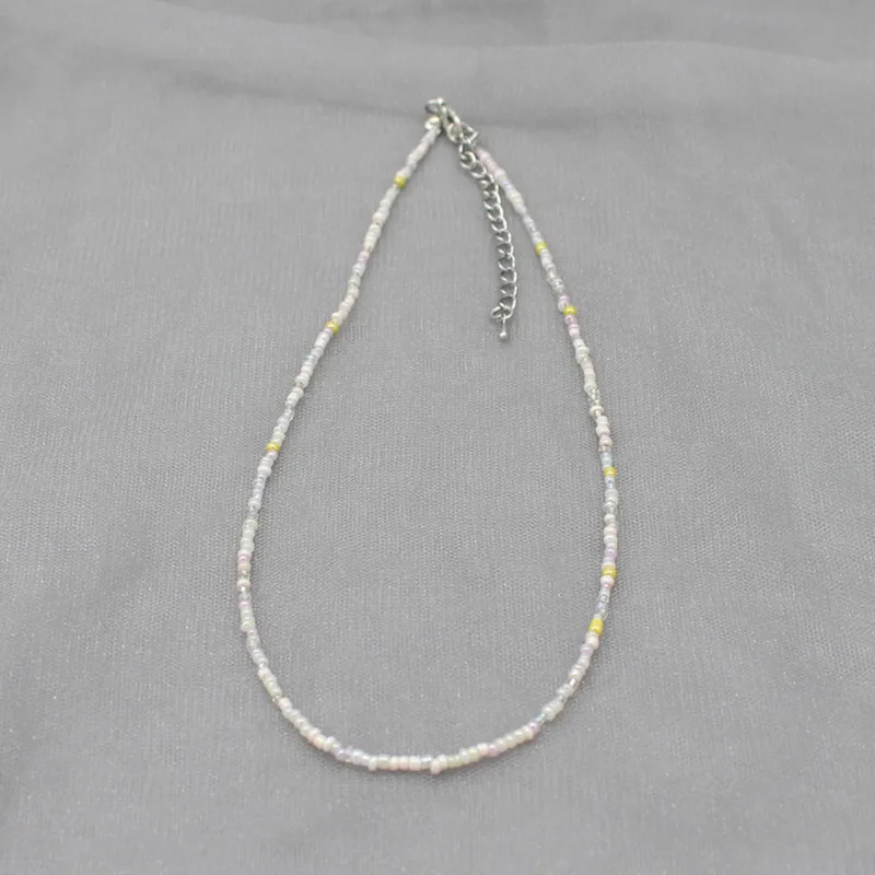 Simple Seed Beads Strand Choker Necklace Women String Collar Charm Colorful Handmade Bohemia Collier Femme Jewelry Gift