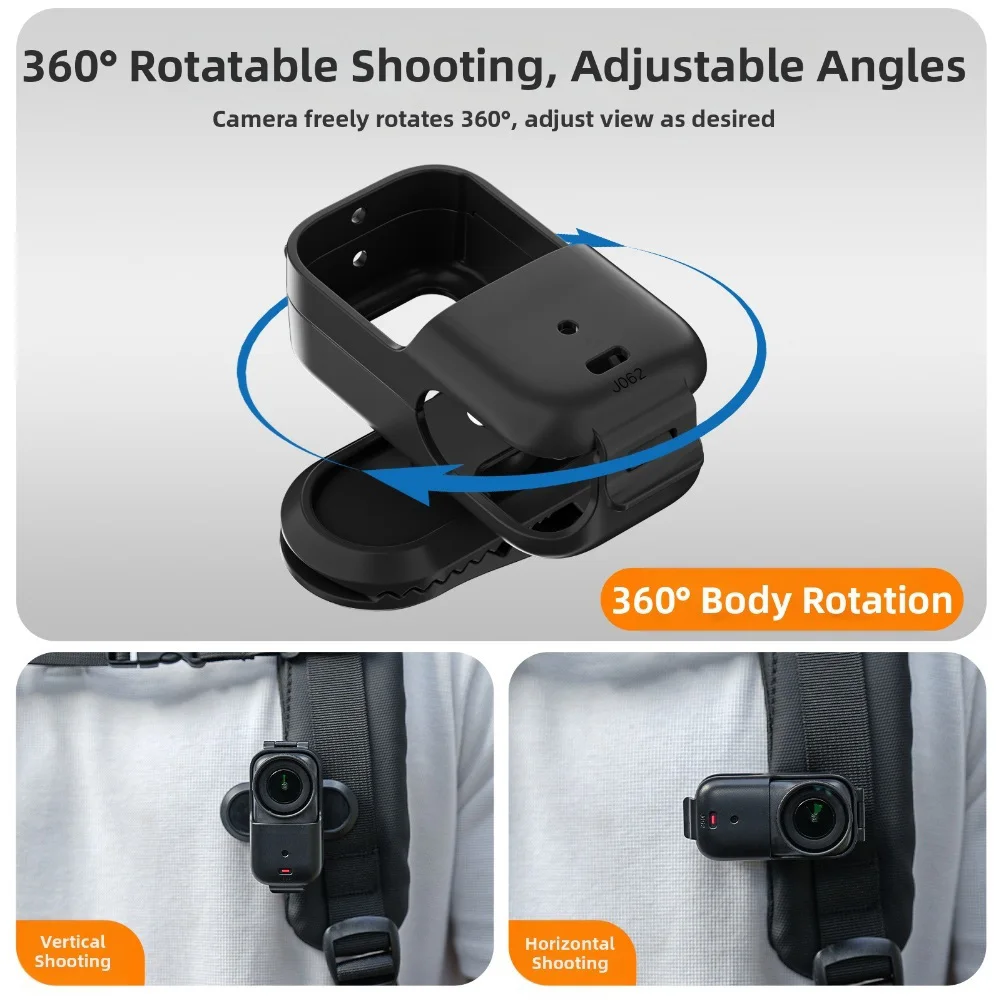 For DJI Osmo-Nano Backpack Clip Rotatable Mini Action Camera Holder Quick Release Expansion Bracket Camera Accessories