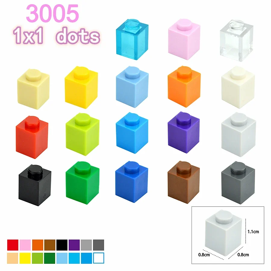 

200PCS DIY 1x1 Dots Compatible With 3005 Building Blocks Thick Figures Size 1*1 Dot Bricks Educational Creative Toy for Children