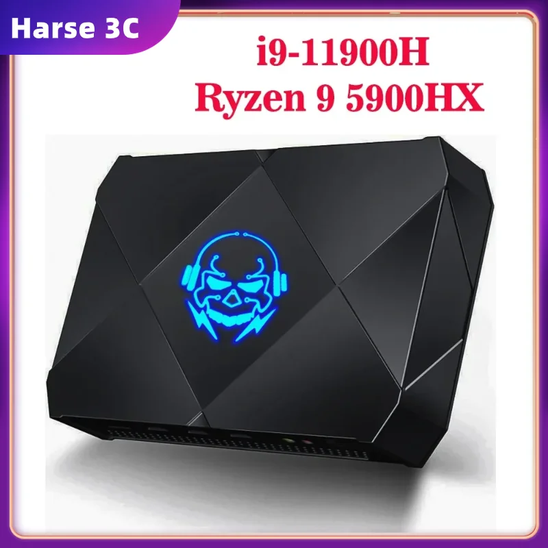 Harse F8 Mini Gaming PC i9 11900H AMD Ryzen 9 5900HX Windows 11 Gamer Desktop Computer Dual DDR4 NVMe SSD 3x4K UHD HTPC WiFi6