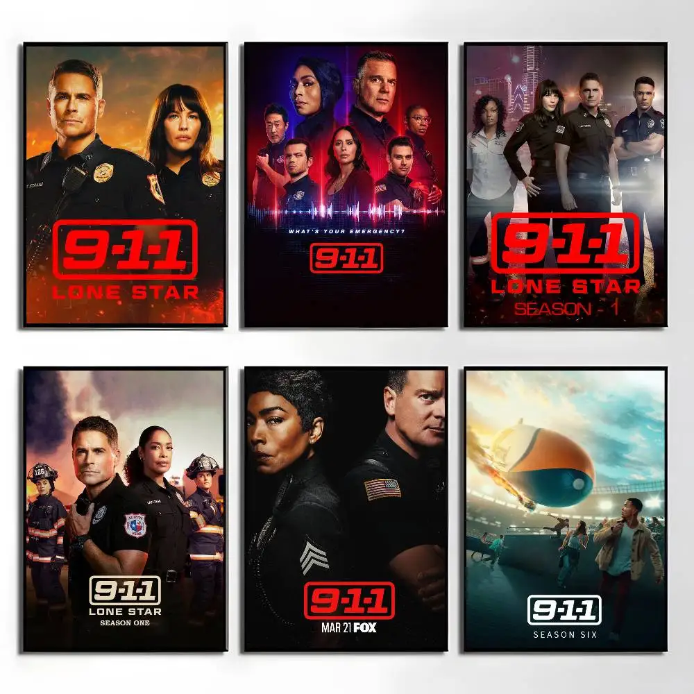 1 Stück Poster-Aufkleber mit Motiv „Hot TV Show 9-1-1“, wasserfest, Wandkunst für Wohnzimmer, Schlafzimmer, Heimdekoration