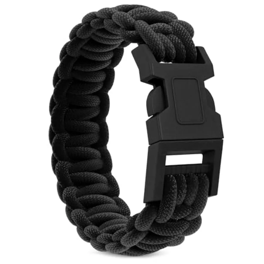 Pulseras de Paracord para Hombre y Mujer, Pulsera de Supervivencia Ajustable con Cordón de Nailon de 6.5 pies, Encendedor de Fuego