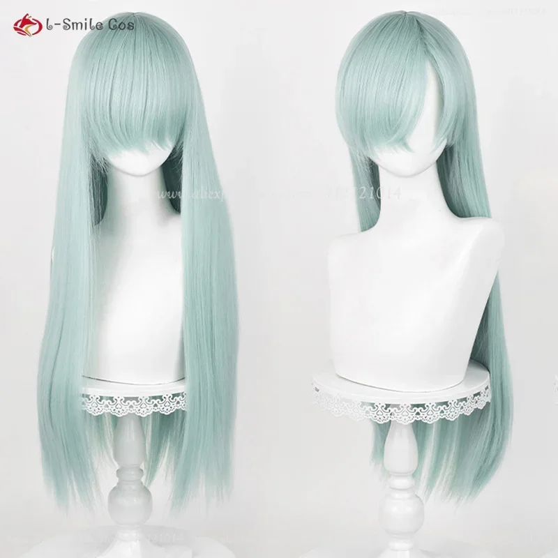 Anime The Cos Cosplay Elizabeth Liones Cosplay Wig 78cm Cyan Straight Hair Heat Resistant Synthetic Wig Wig Cap