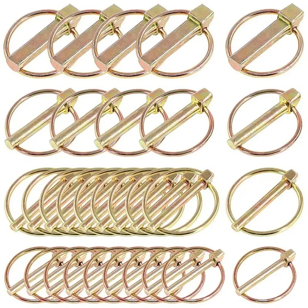 

50Pcs Locking Pin Assortment Kit Heavy Duty Spring Steel Annular Ring Pins Farm Tractors Trailers Trucks Mower Hardware