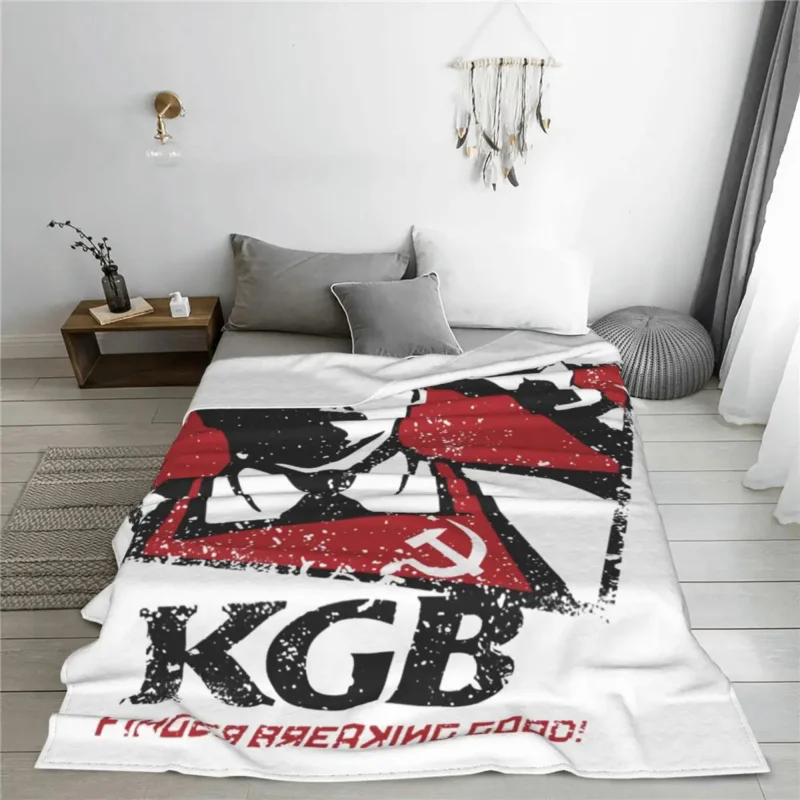 KGB Vladimir Lenin Flannel Spring Autumn USSR Russia Lightweight Throw Blankets for Home Travel Rug Piece