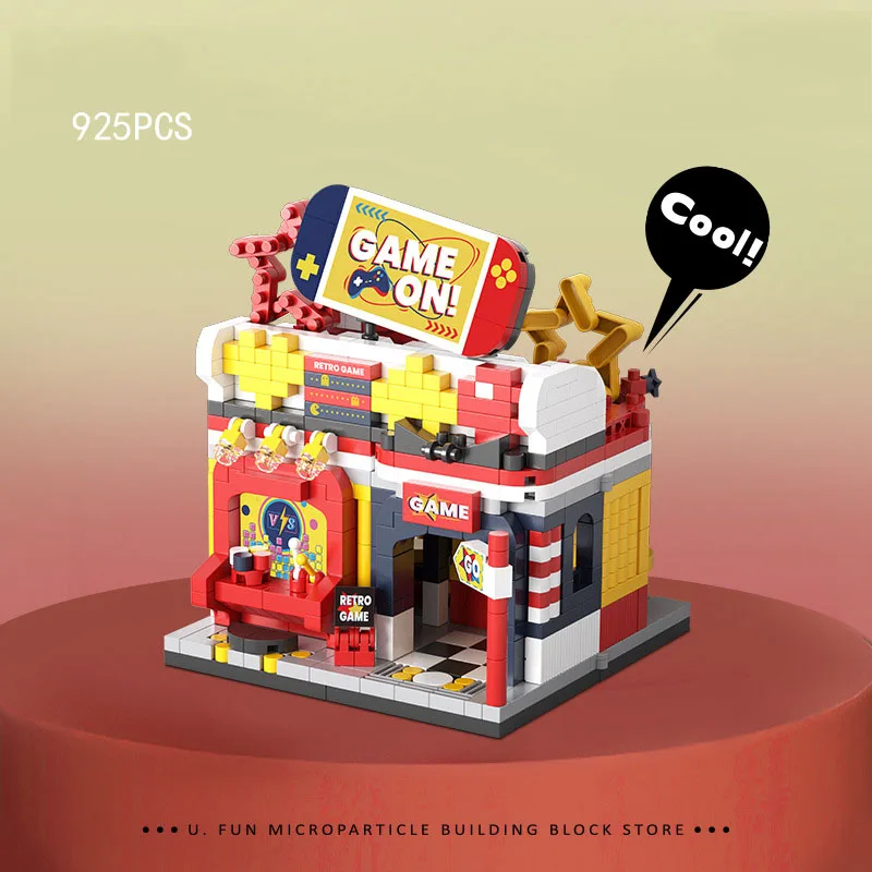 Funny City Street View Building Bricks Florist Coffee Shop Milk Tea Game Hall Construction Mini Block Streetscape Toys For Gifts - view 4