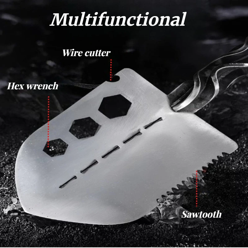 Multi-functional Shovel Ultralight Portable Mental Threaded Sturdy Thickened Camping Shovel Outdoor Durable Camping Tool