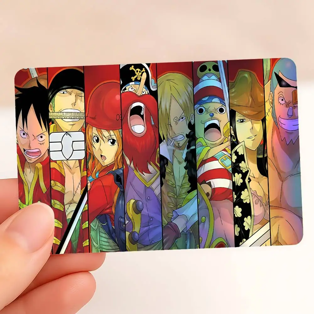Anime One Piece Holographic Sticker Laser Film Shinny Skin For Debit Credit Bank Card