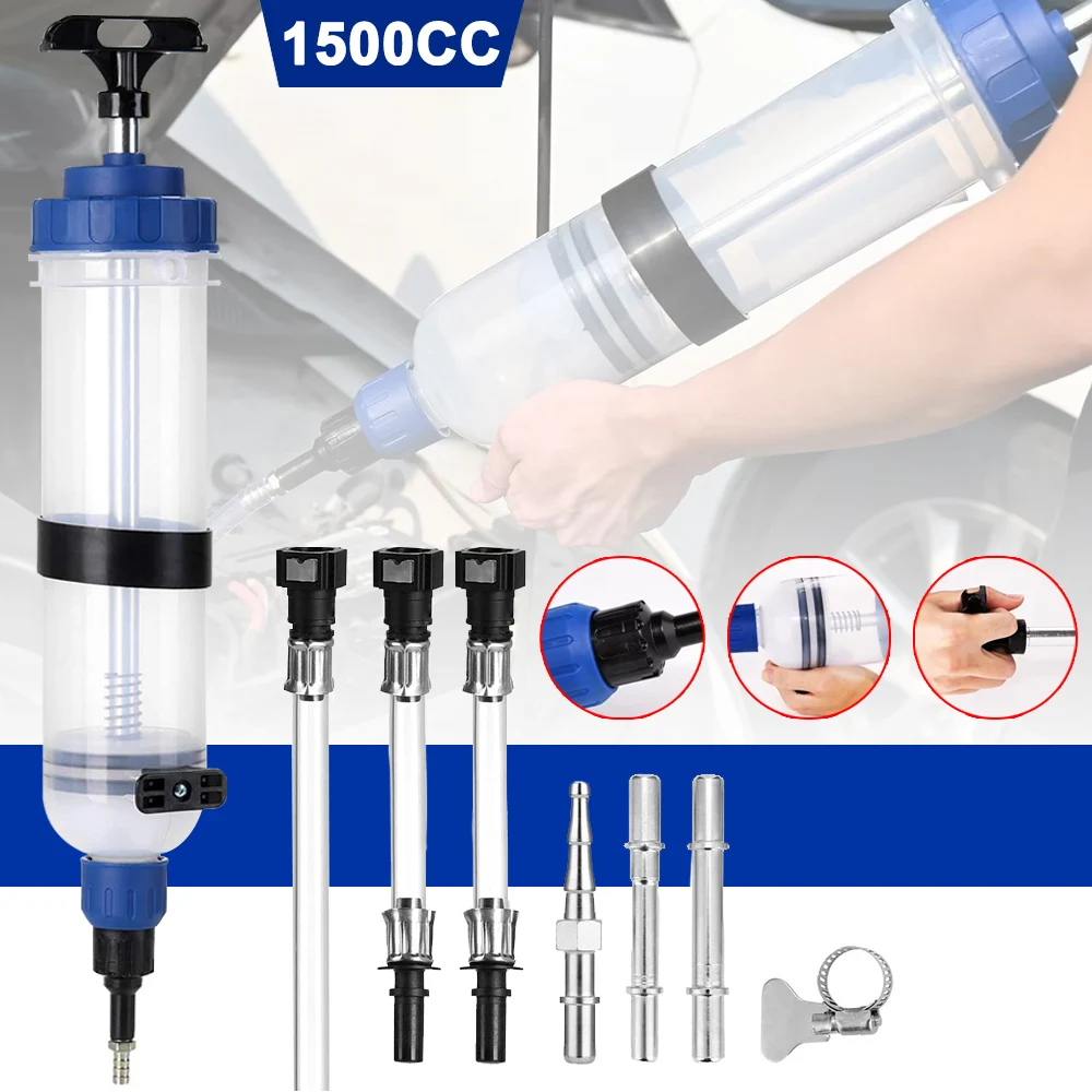 Car Syringe Oil Pump Extractor Fluid Pump Evacuator for Automotive Applications Auto Brake Fluid Changes Hand Oil Vacuum Pump