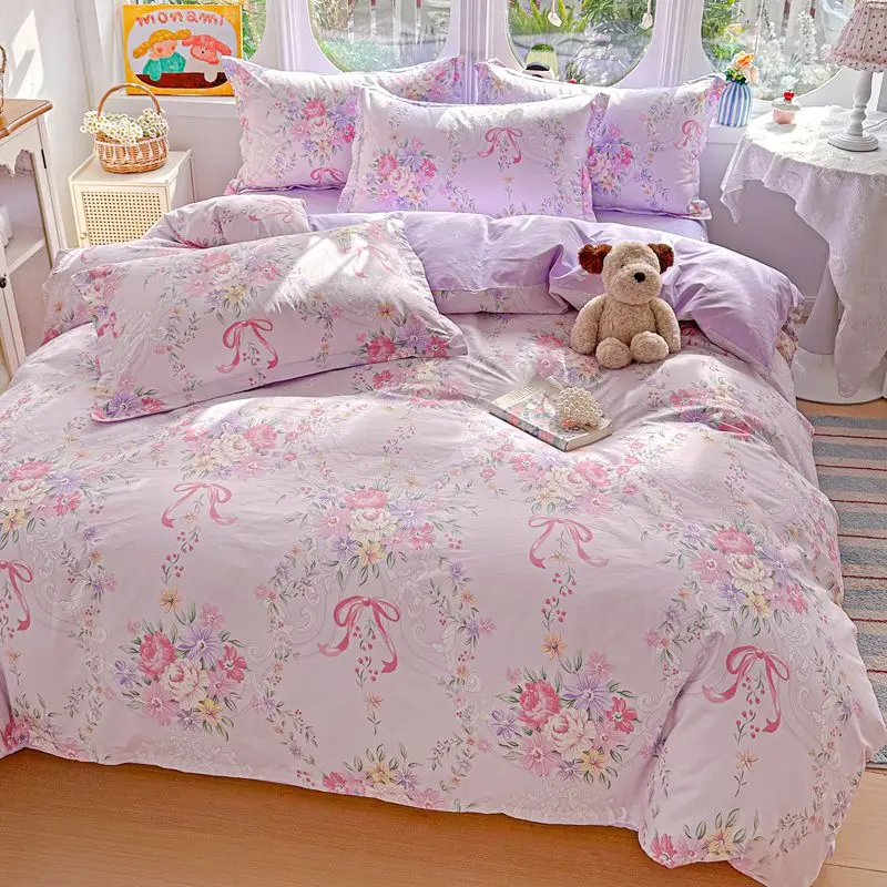 100%Cotton Purple F…