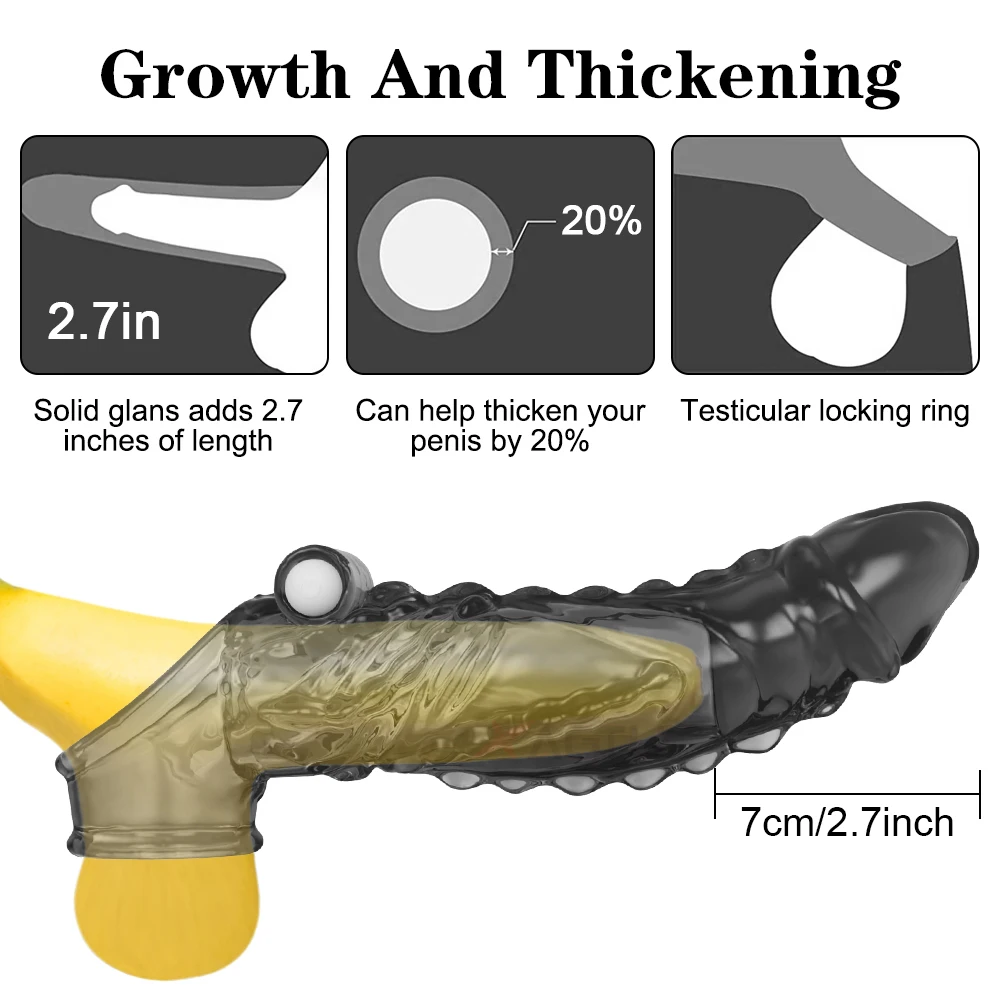 القضيب موسع كم خاتم الديك هزاز قابلة لإعادة الاستخدام القضيب توسيع الجنس لعب للرجال الكبار تأخير القذف هزاز الواقي الذكري #2