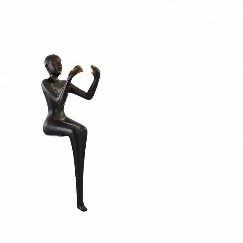 Modern Simple Humanoid Vertical Abstract Sculpture Floor Lamp for Sales Office Hotel Corridor Welcome Art Deco Ornament