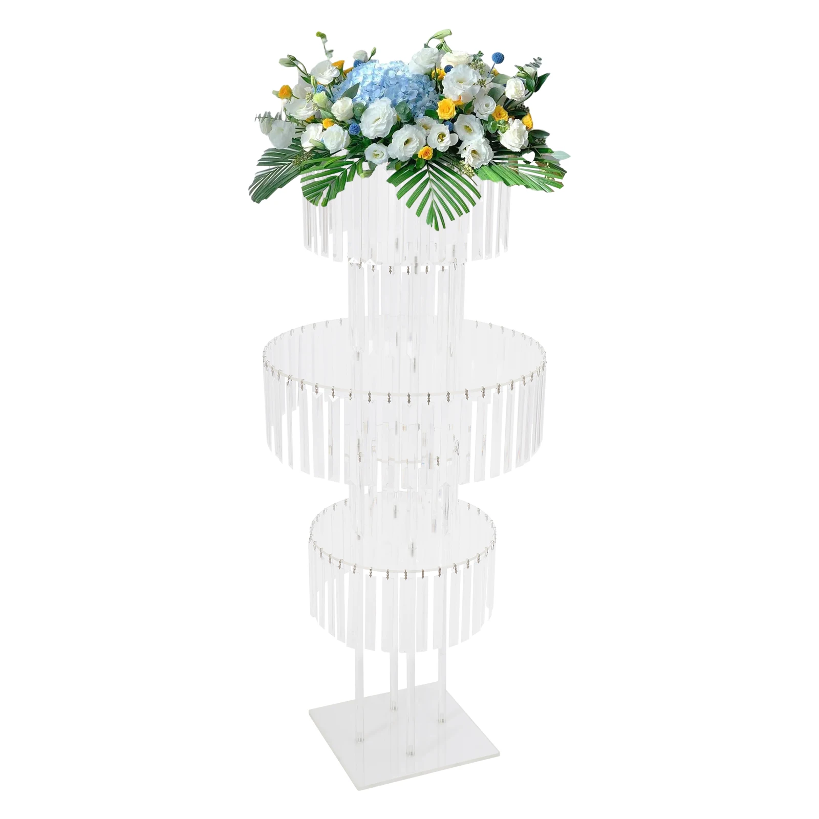 5 Tier Crystal Flower Stand Elegant Wedding Reception Party Display Rack Home Decor Freestanding