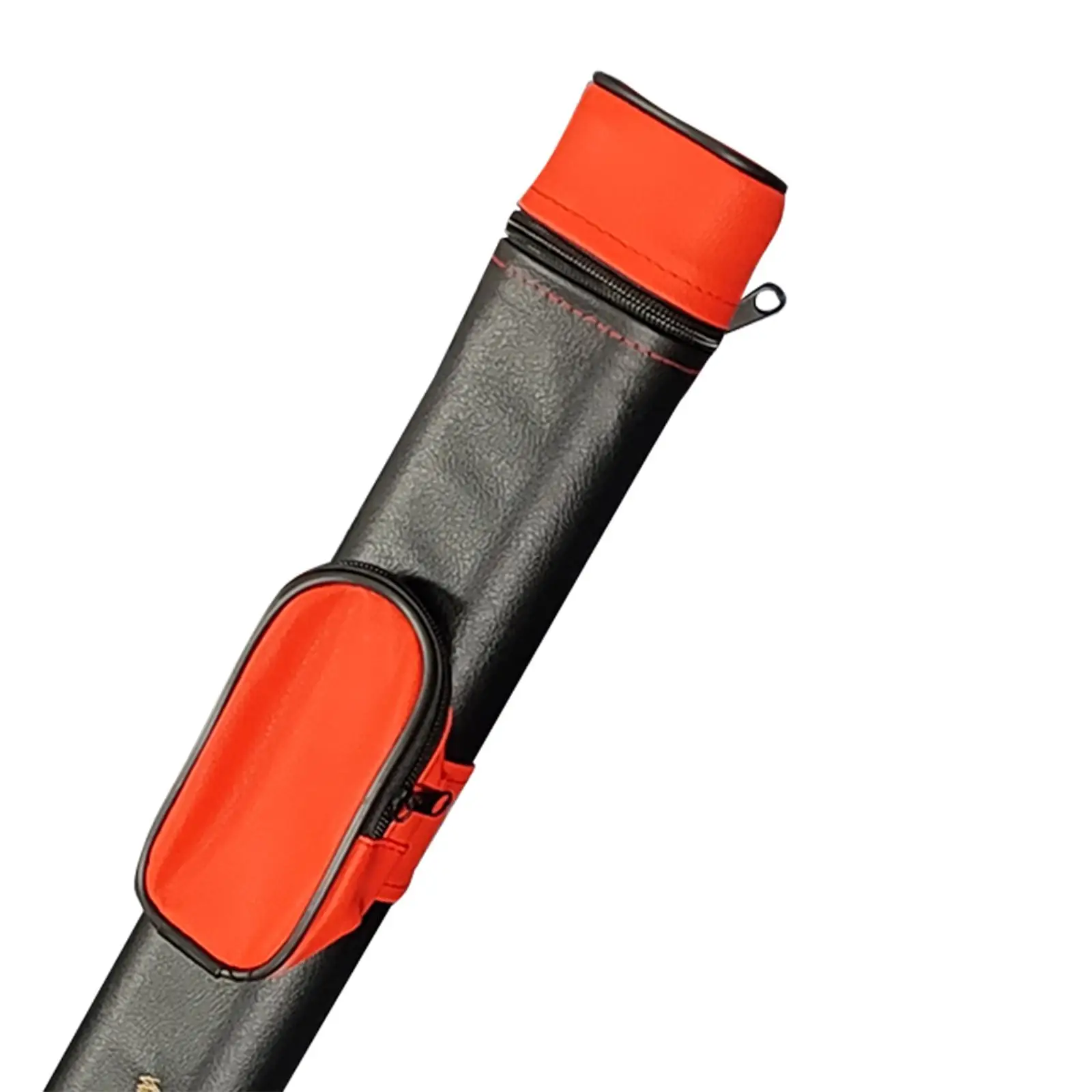 Portable Pool Cue Case PU Leather 2 Hole Billiard Bag Vintage Style Zipper Wrapped Storage for Cue