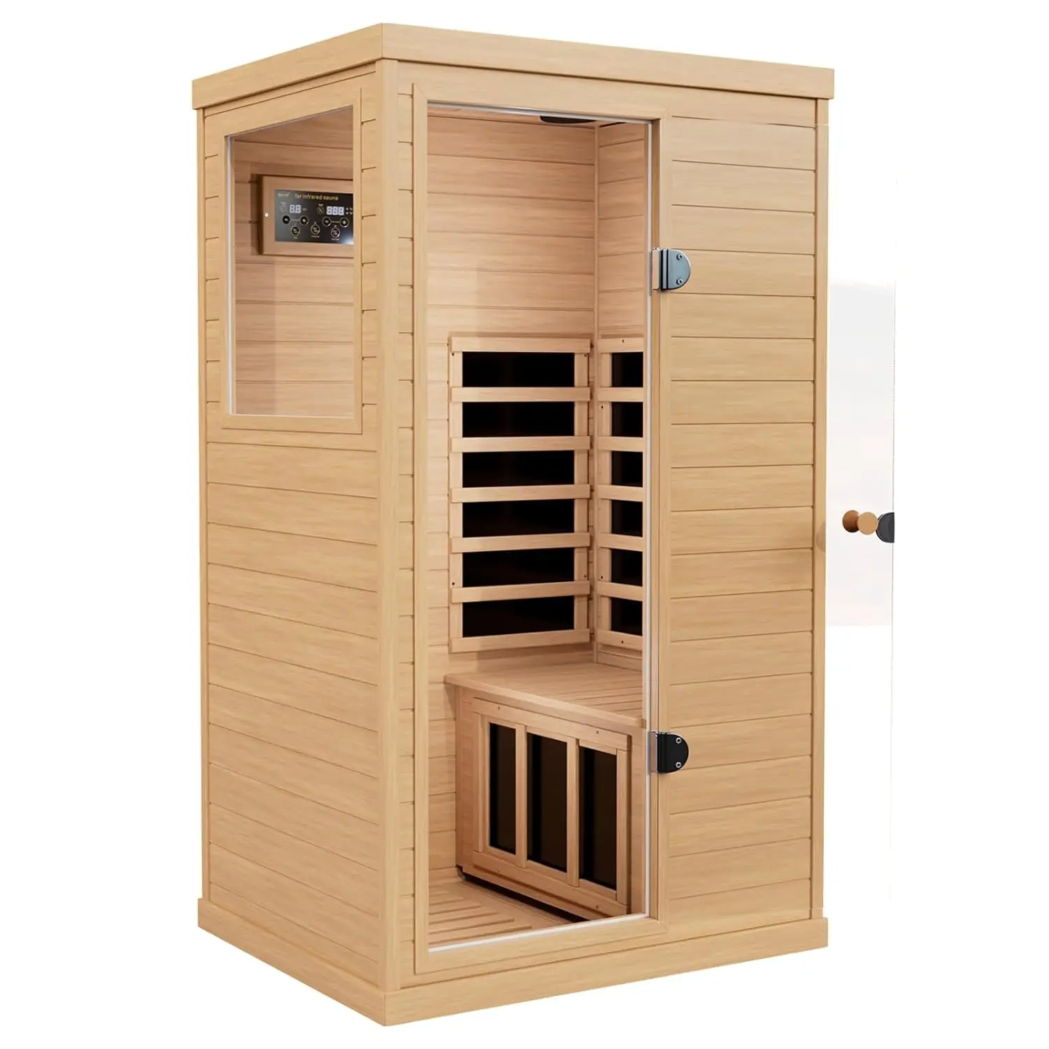 

Infrared Sauna, 1 Person Far Infrared Sauna for Home, with 1050W Indoor Sauna, Low EMF Heaters, 2 Bluetooth, Customized