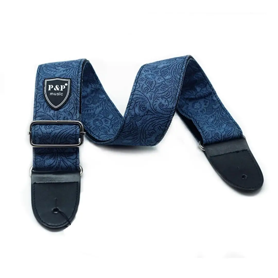Gitaarband Verstelbare verbreding Verdikking Denim Katoen Gitaarriemen voor elektrische gitaar Bas Ukelele Gitaaraccessoires - afbeelding 1