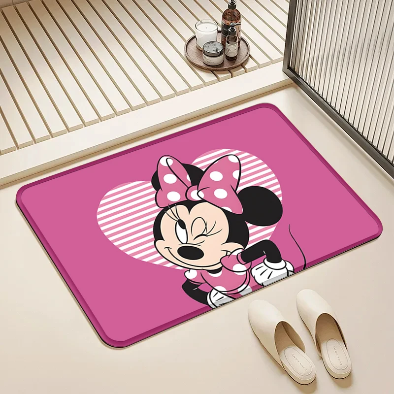 

Disney Minnie Mouse Heart Door Mat Non-Slip Soft Floor Rug for Home Bathroom Kitchen Living Room Decor