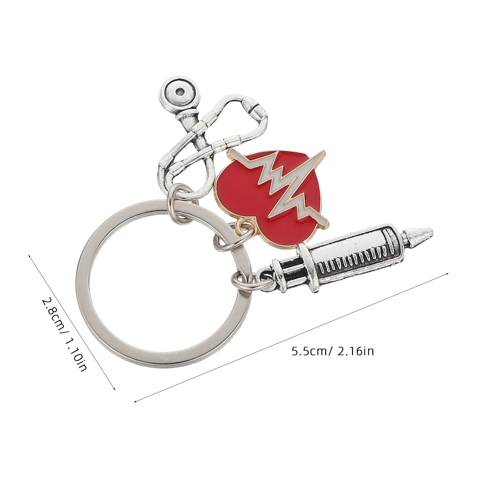 Electrocardiogram Keychain Stylish Heart Monitor Design Unique Gift Popular Heartbeat Pattern Trendy Ecg Key Holder
