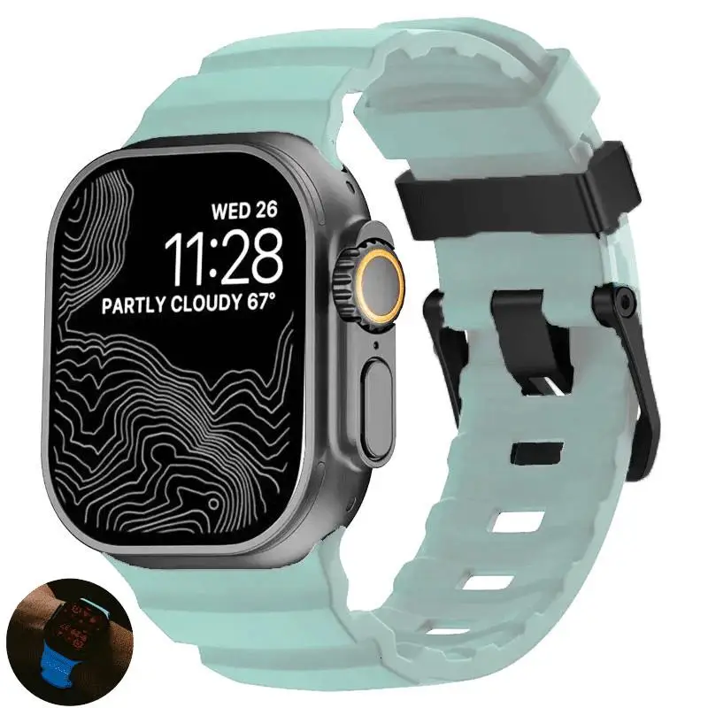 Trail siliconen band voor Apple Watch Ultra 3 49 mm 46 mm 45 mm 44 mm 42 mm 40 mm 41 mm Sportband voor iWatch-serie 11 10 9 8 7 6 5 SE3