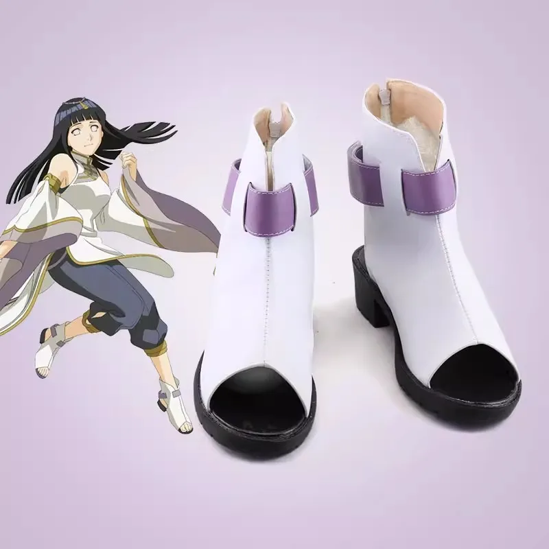 

Jp аниме Хината Хьюга Косплэй костюм обувь белые ботинки ручной работы из искусственной кожи