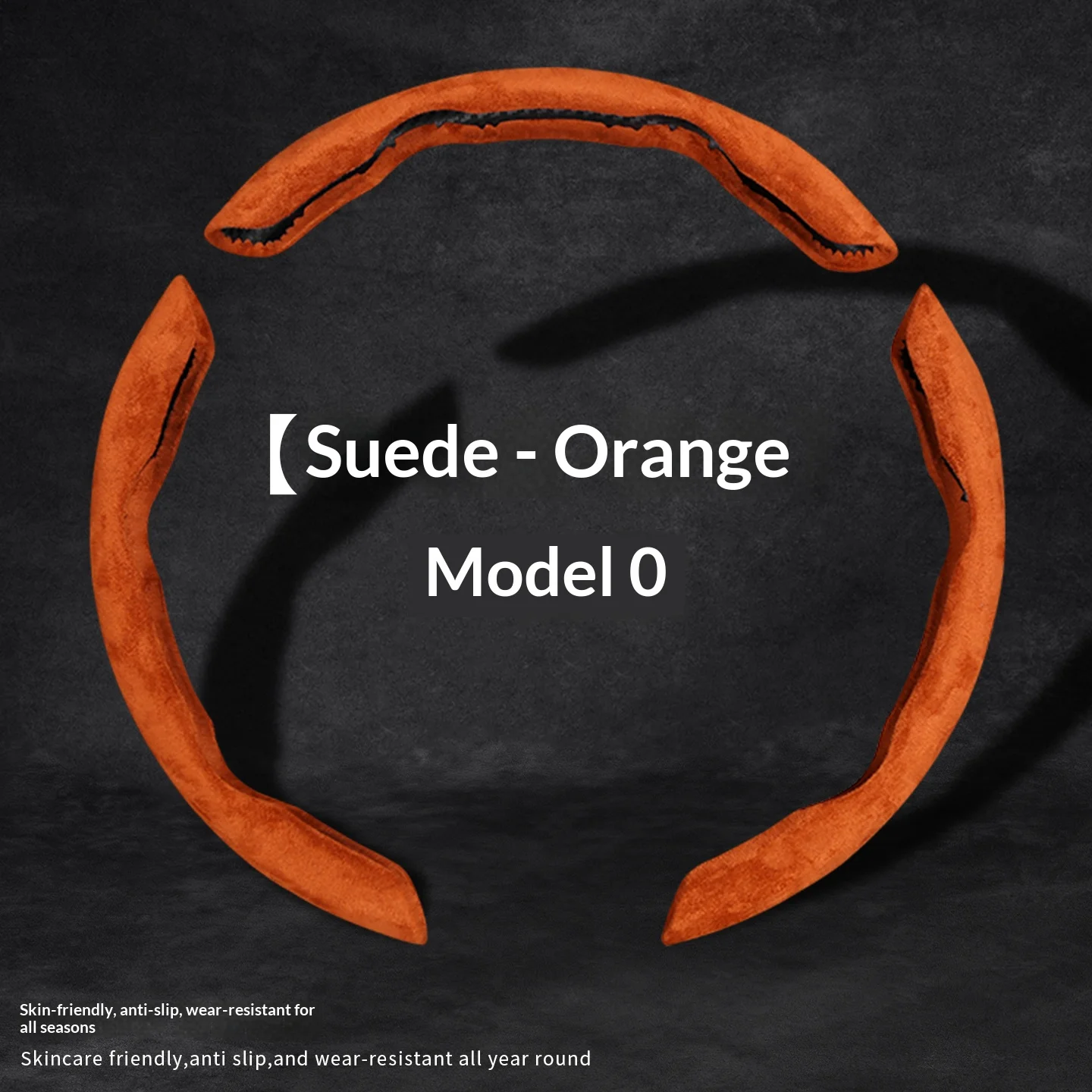 3pcs segmented suede steering wheel protective cover, half clip anti sweat and anti slip decorative shell, automotive parts