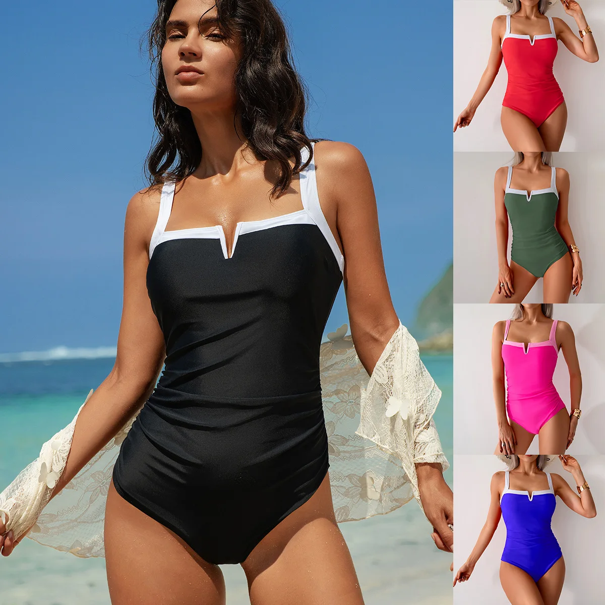 Swimwear Women One Piece Swimsuit Women 2025 New European and American Swimsuit Sexy Bikini Wholesale