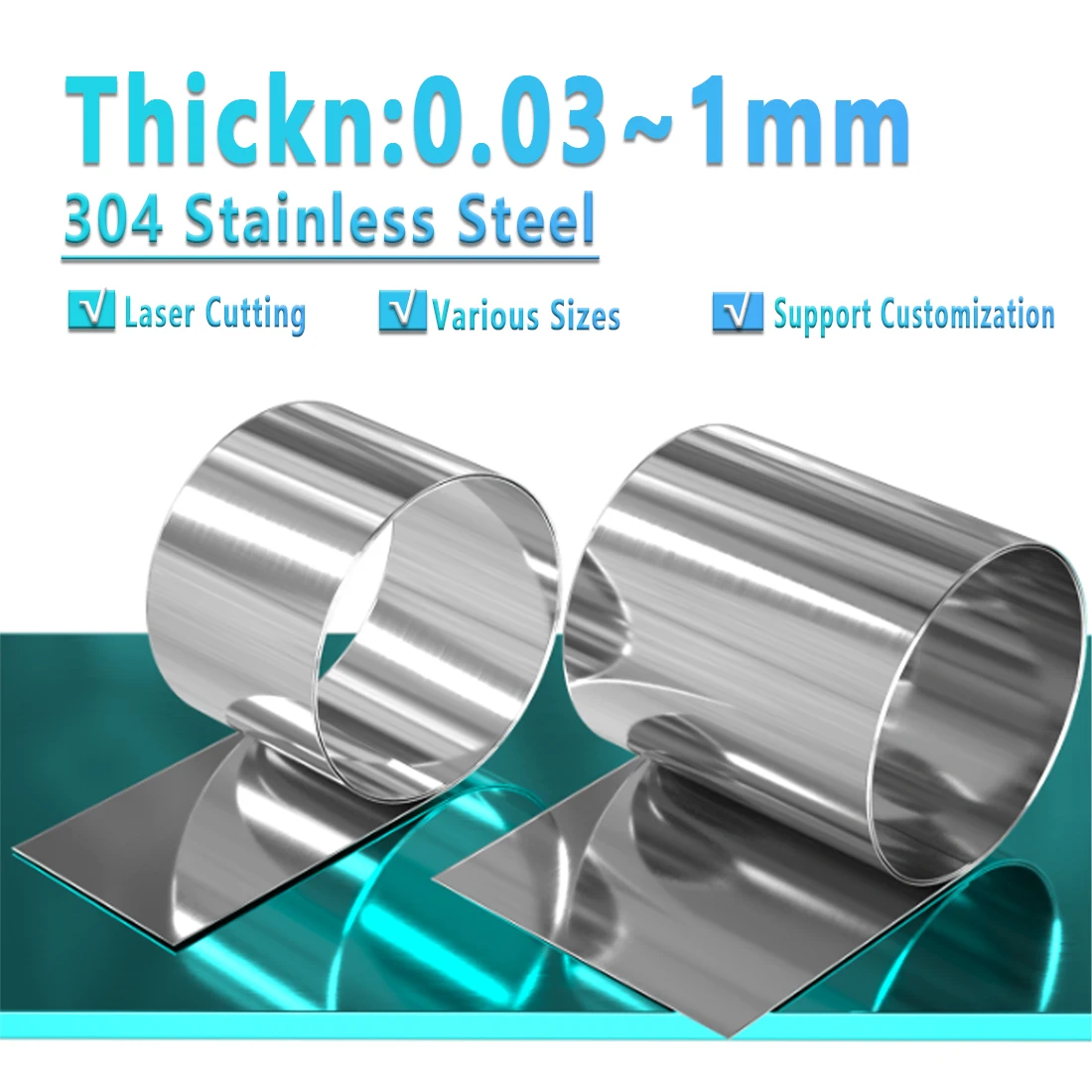 

1 Meters 304 Stainless Steel Strip Sheet Steel Coil Steel Strip 0.03 0.05 0.08~1mm Thickness