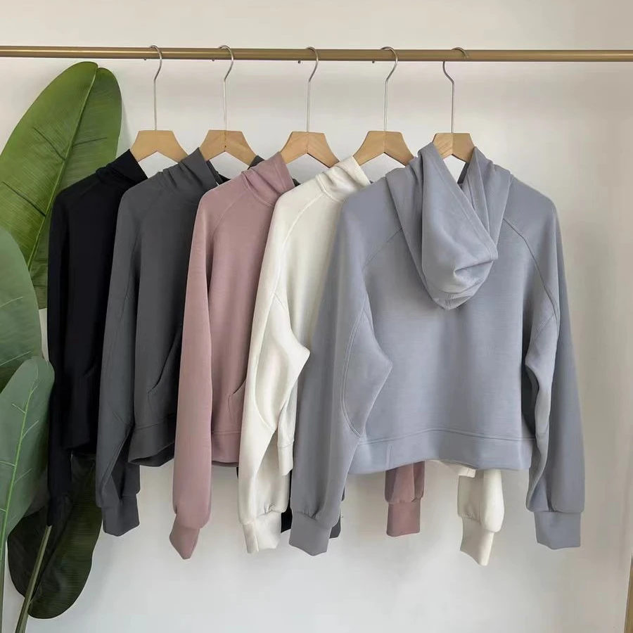 

Lemon Women's Casual Hooded Sweatshirt Women Hoodies Pullover Spring Autumn Gym Running Fitness Clothes Long Sleeve Solid Tops