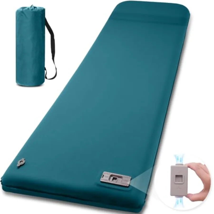 

Self Inflating Sleeping Pad with Electric Pump for Camping 3.14"Thick Memory Foam Sleeping Mats Easy InflateandDeflate 9.5 R-Va