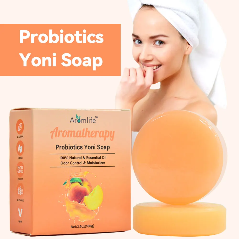 2 Pcs All Natural Probiotics Yoni Soap Women Private Parts Abnormal Itching Odor Anti Bacteria Vaginal PH Balance Cleansing Bar