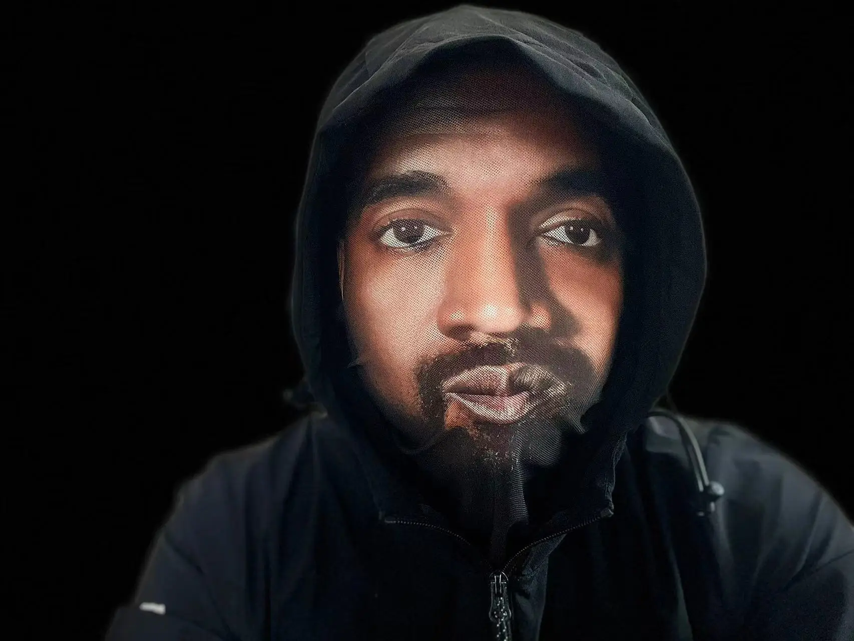 Neue 3D-gedruckte Kanye-Maske, elastische Mesh-Vollgesichtsmaske für Männer und Frauen, Cosplay-Kopfbedeckung, Hip-Hop-Mode, Sturmhaube, Kapuze, Kopfbedeckung – Detail 3