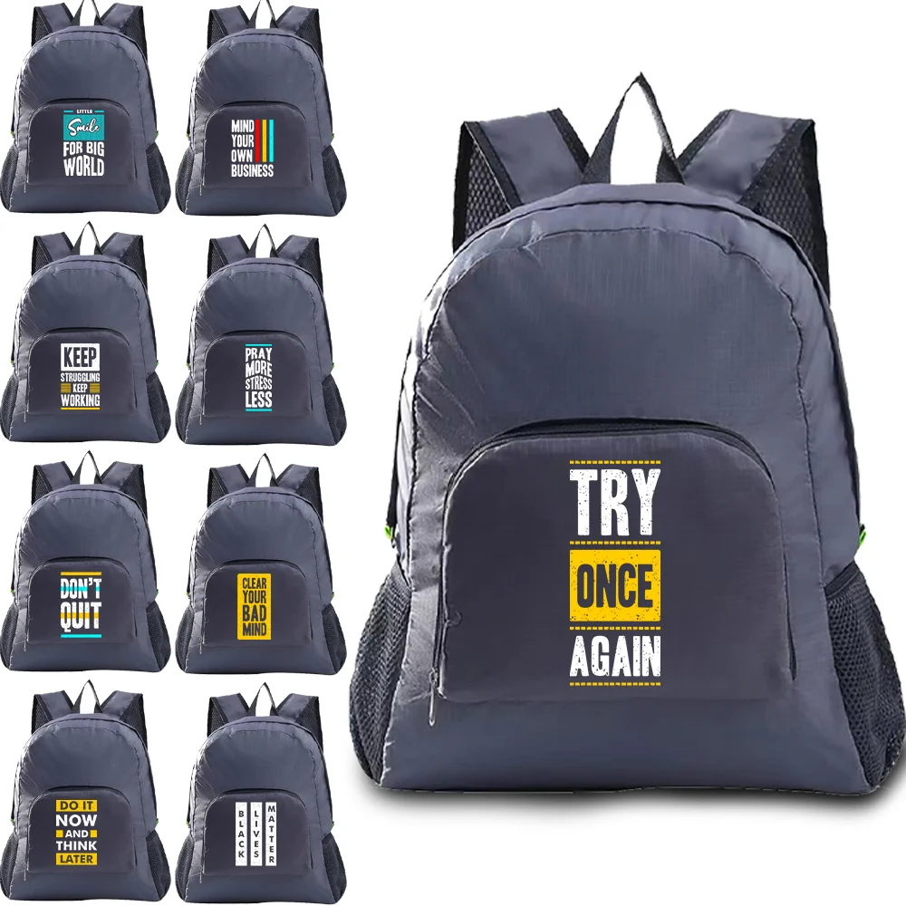 New Foldable Backpack Portable Travel Hiking Folding Bag High Capacity Ultralight Pack for Men Waterproof Daypack Phrase Series