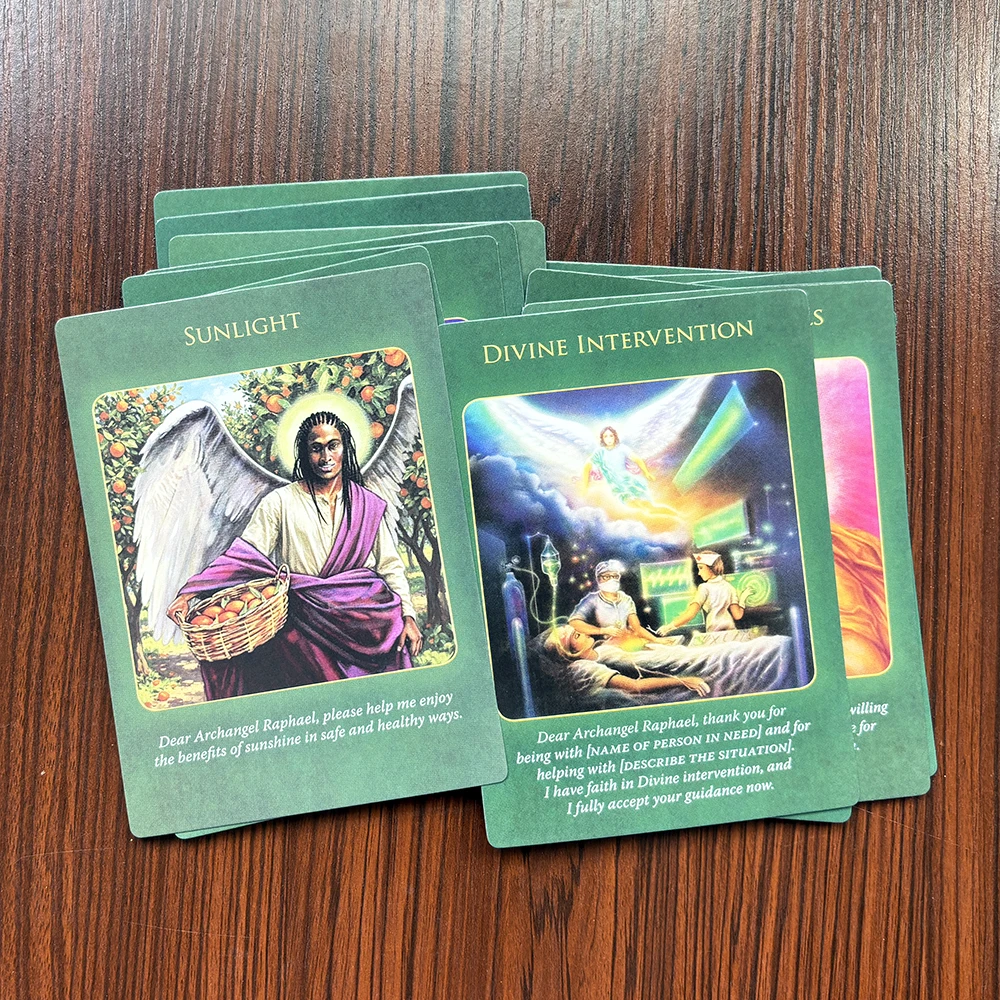Archangel Raphael Healing Oracle Cards – 44-Card Healing Deck with PDF Guide, Large Format 120 × 87 mm (4.72 × 3.43 in) view 6